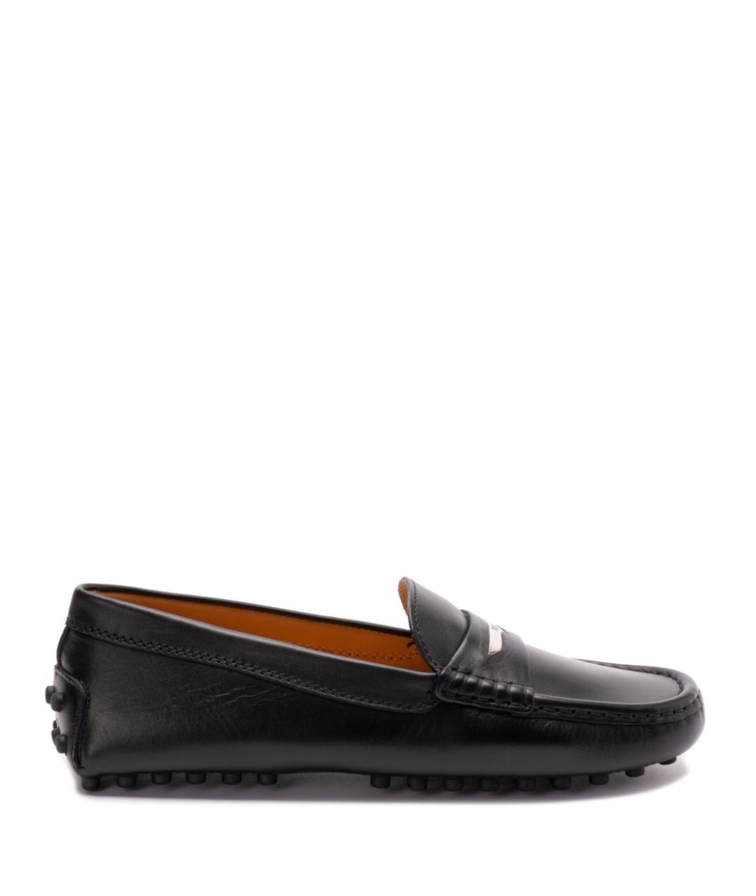 TOD'S Черные кожаные мокасины, фото 1