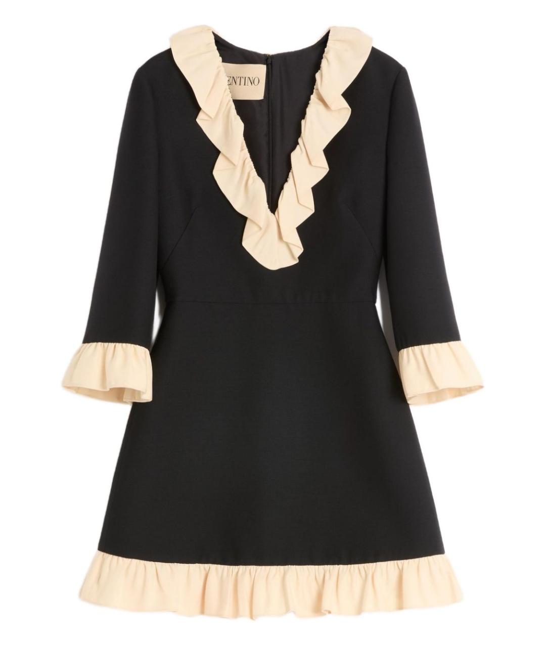 VALENTINO Черное шерстяное платье, фото 1
