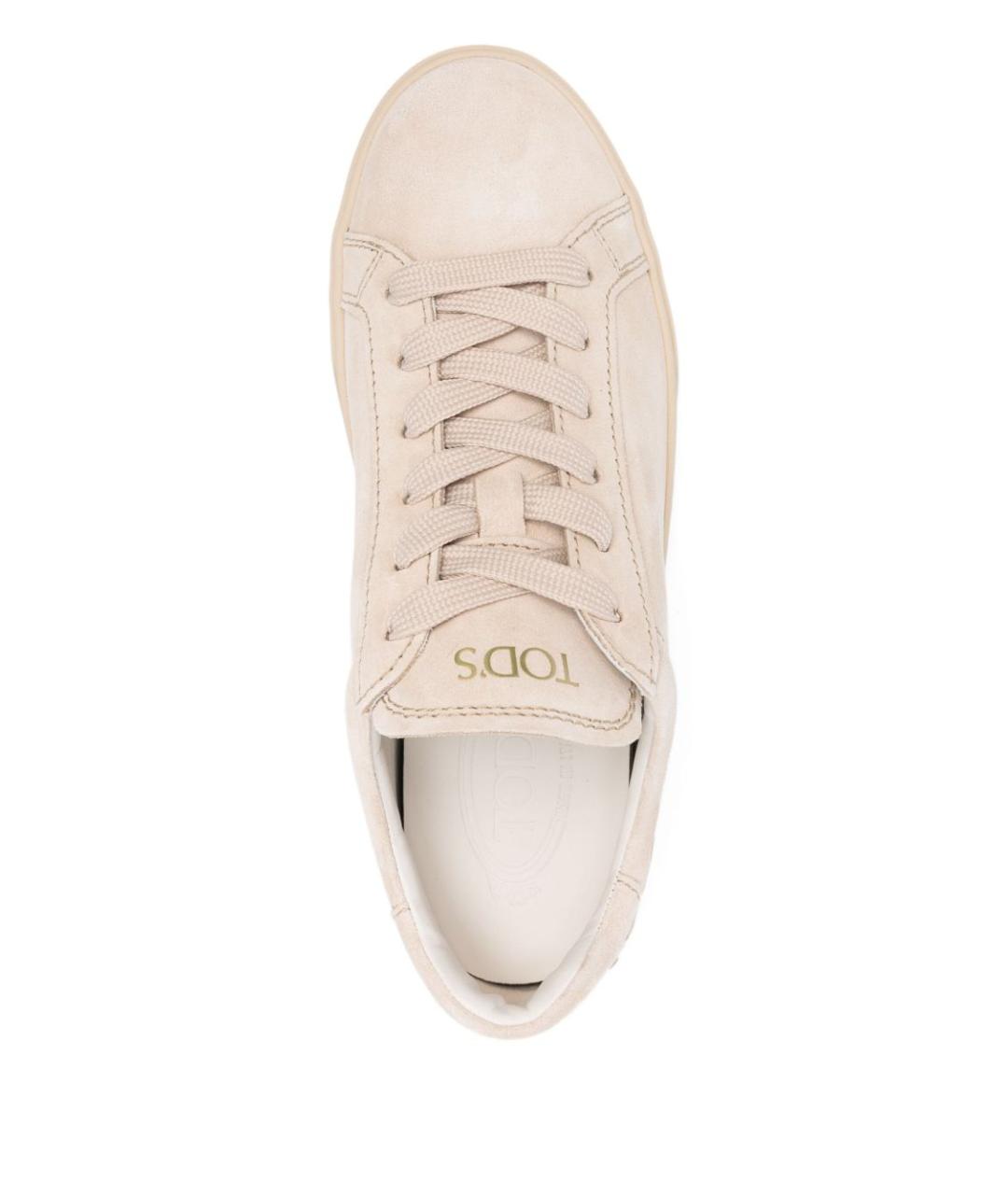 TOD'S Бежевые кожаные кеды, фото 3