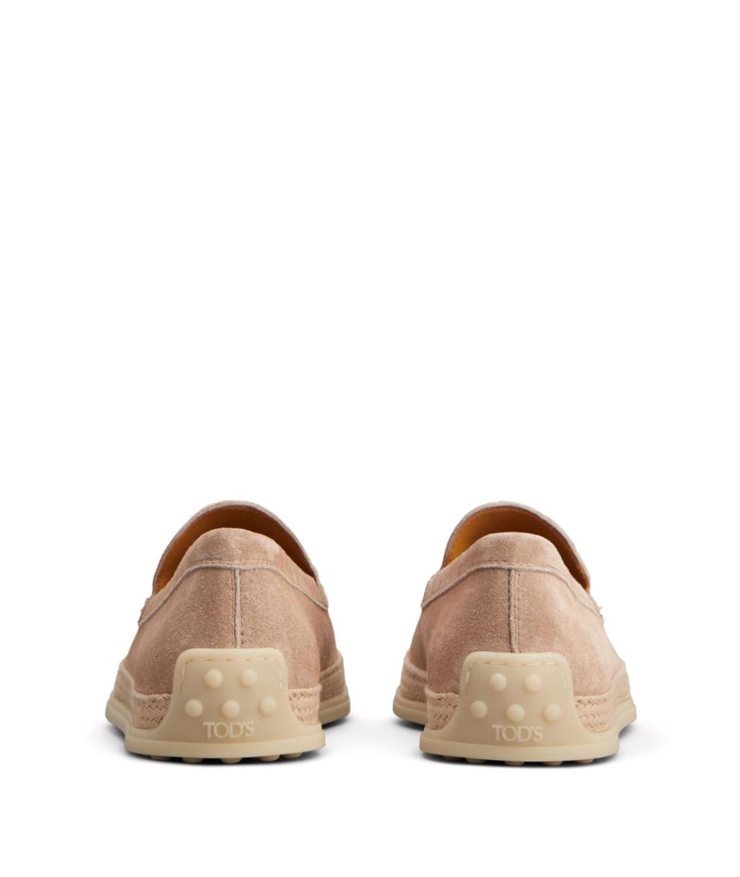 TOD'S Бежевые замшевые лоферы, фото 5