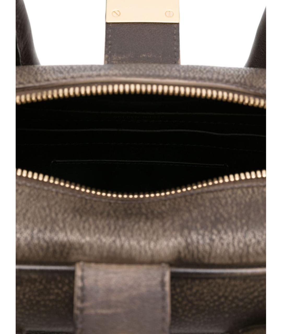 GOLDEN GOOSE DELUXE BRAND Коричневая кожаная сумка с короткими ручками, фото 5