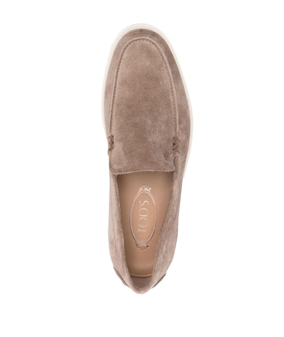 TOD'S Бежевые замшевые лоферы, фото 2