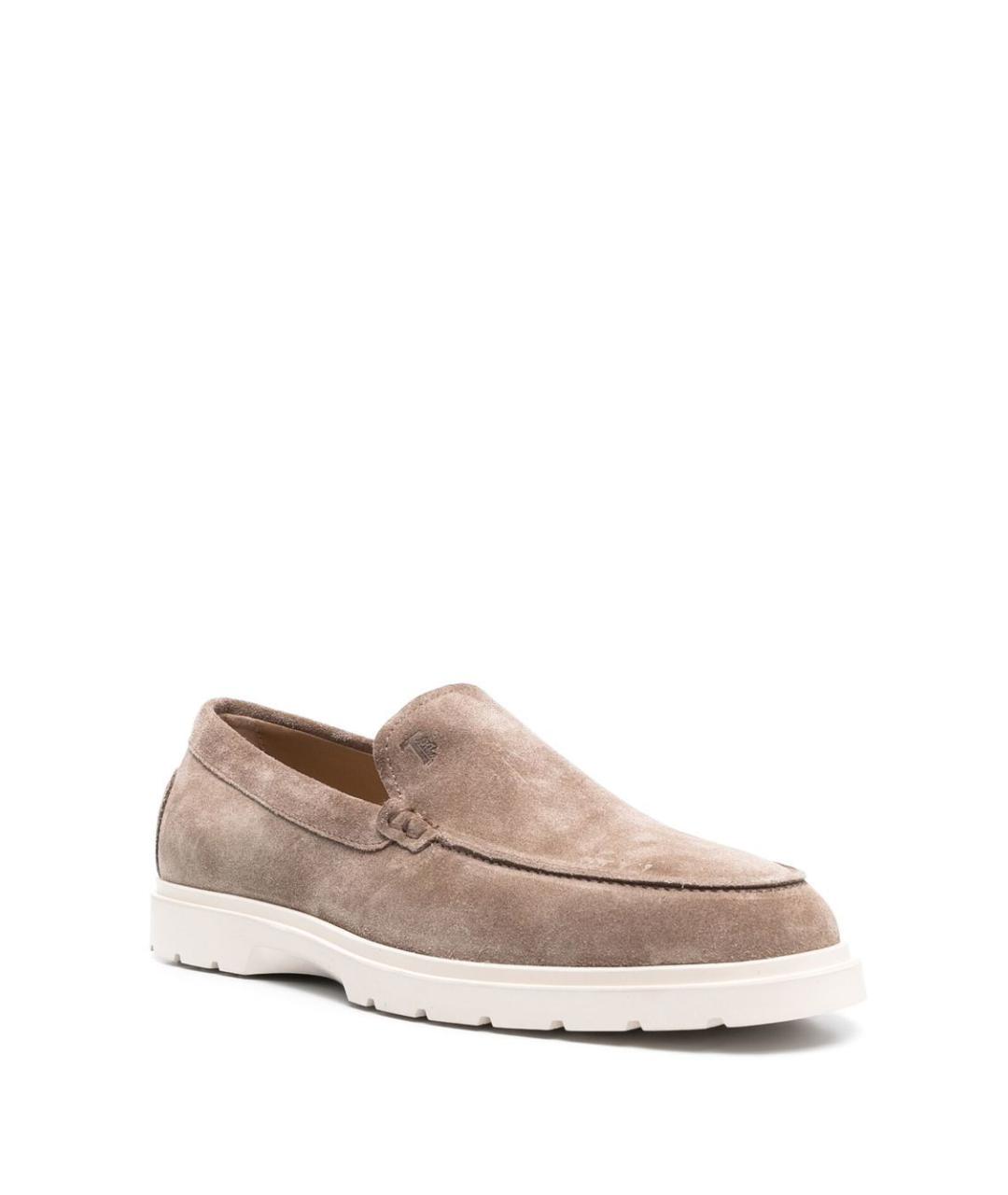 TOD'S Бежевые замшевые лоферы, фото 3