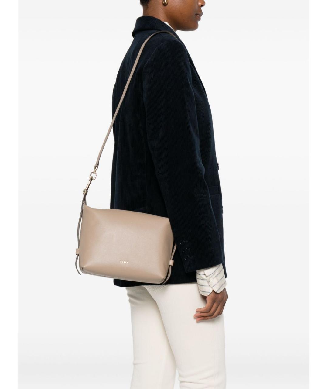 FURLA Бежевая кожаная сумка тоут, фото 5