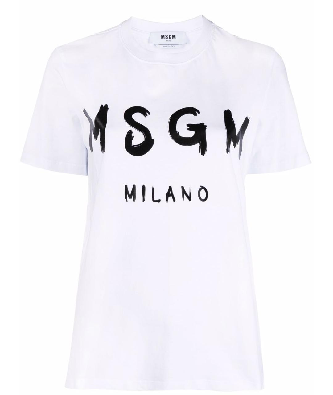MSGM Белая хлопковая футболка, фото 1