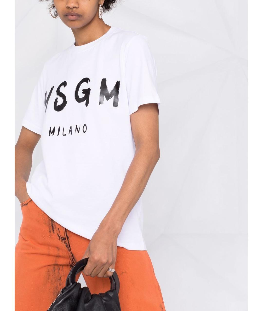 MSGM Белая хлопковая футболка, фото 3