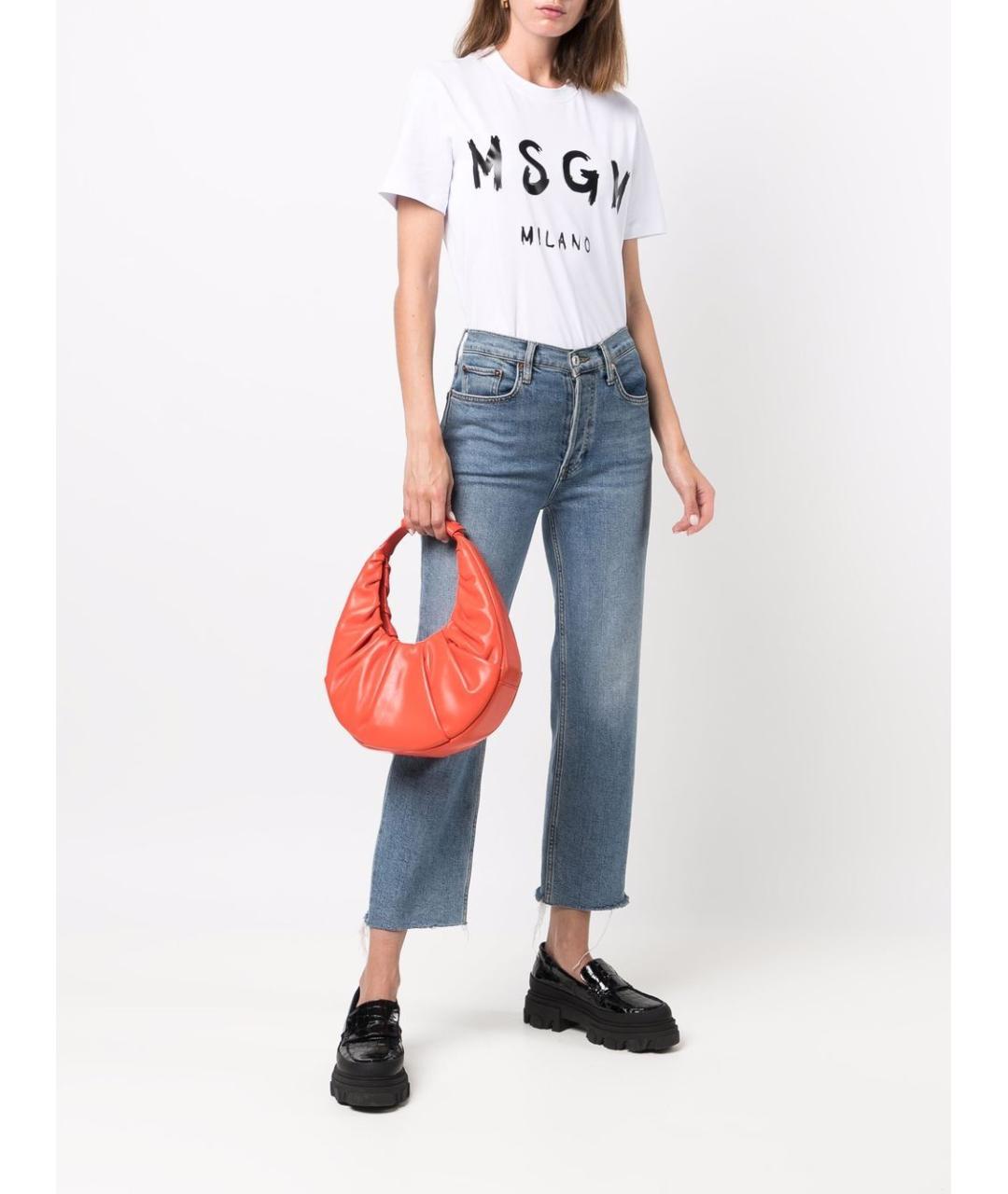 MSGM Белая хлопковая футболка, фото 5