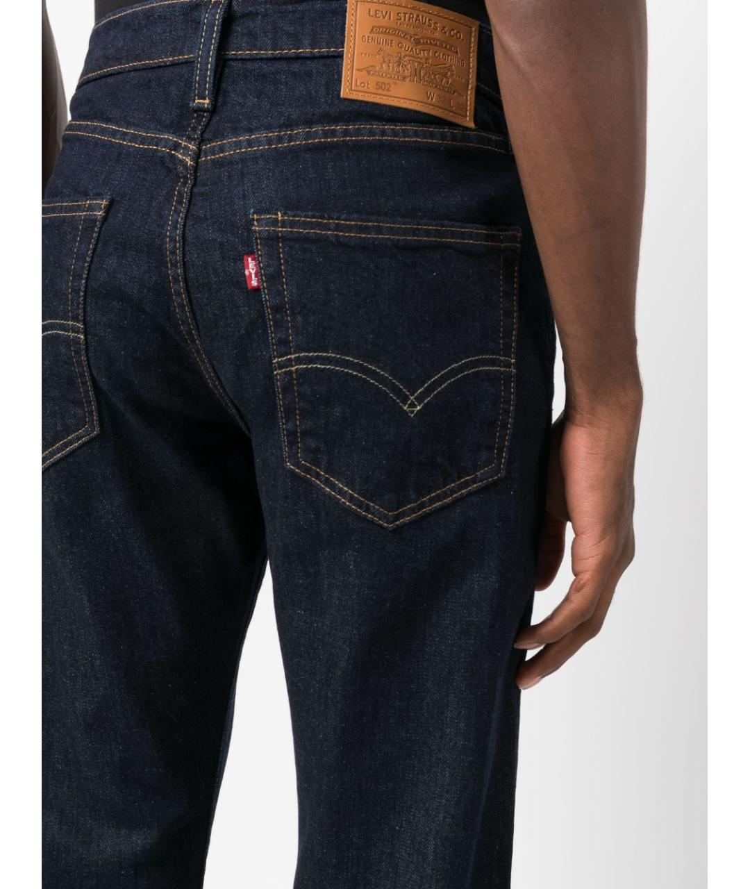 LEVI'S Темно-синие хлопковые прямые джинсы, фото 4