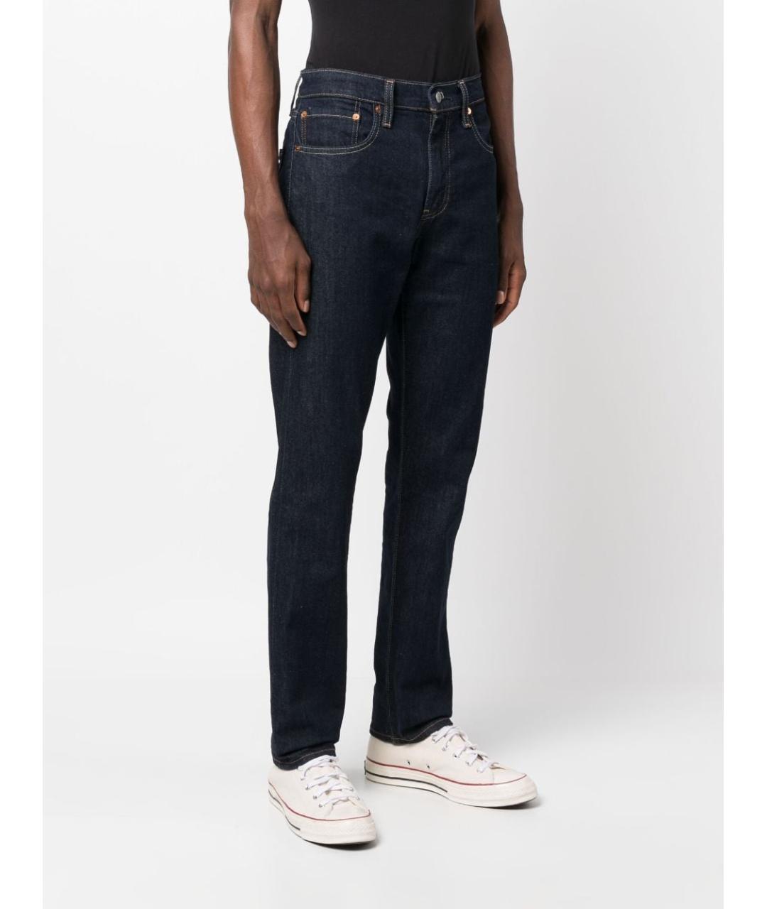 LEVI'S Темно-синие хлопковые прямые джинсы, фото 5