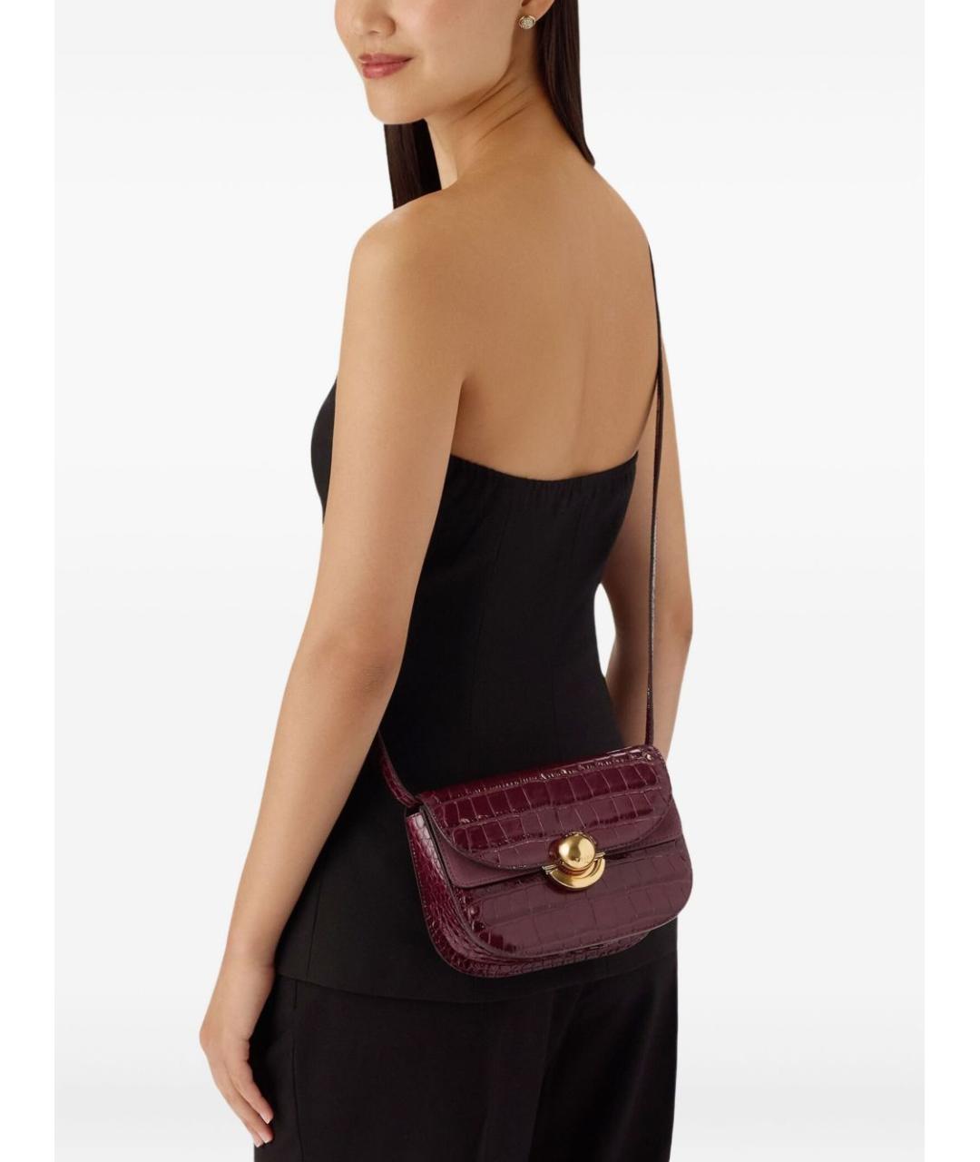 FURLA Бордовая кожаная сумка через плечо, фото 3