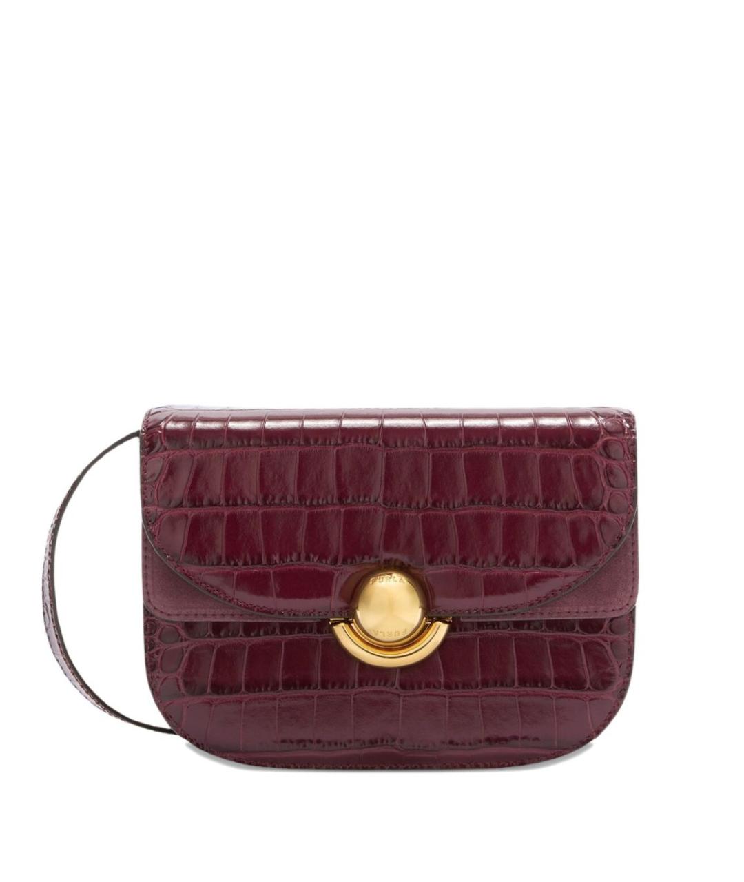 FURLA Бордовая кожаная сумка через плечо, фото 1
