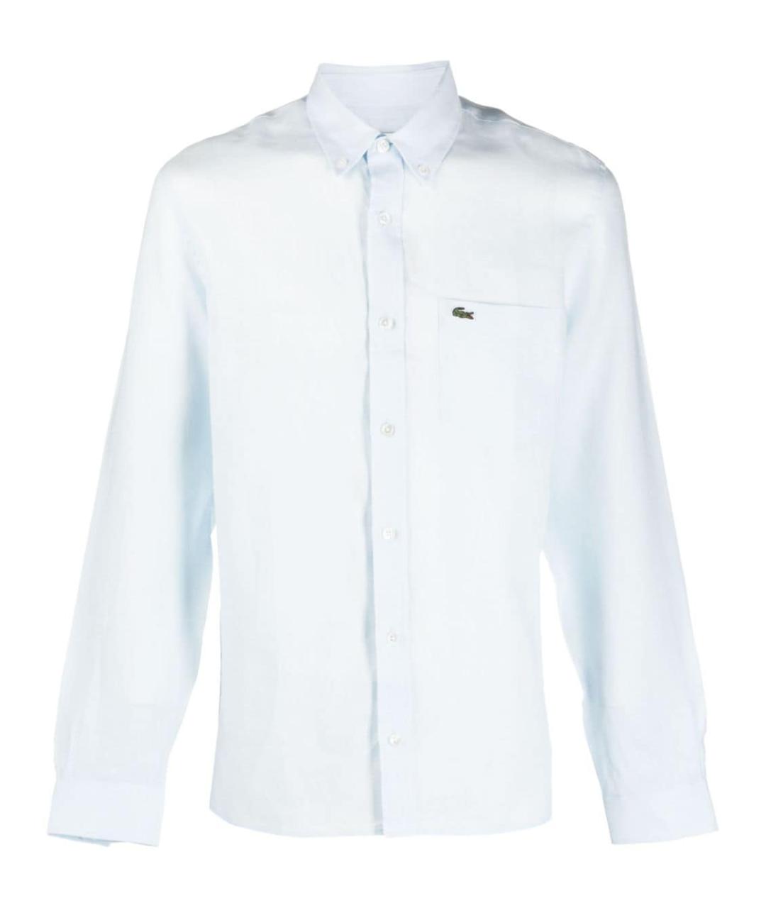 LACOSTE Голубая хлопковая кэжуал рубашка, фото 1