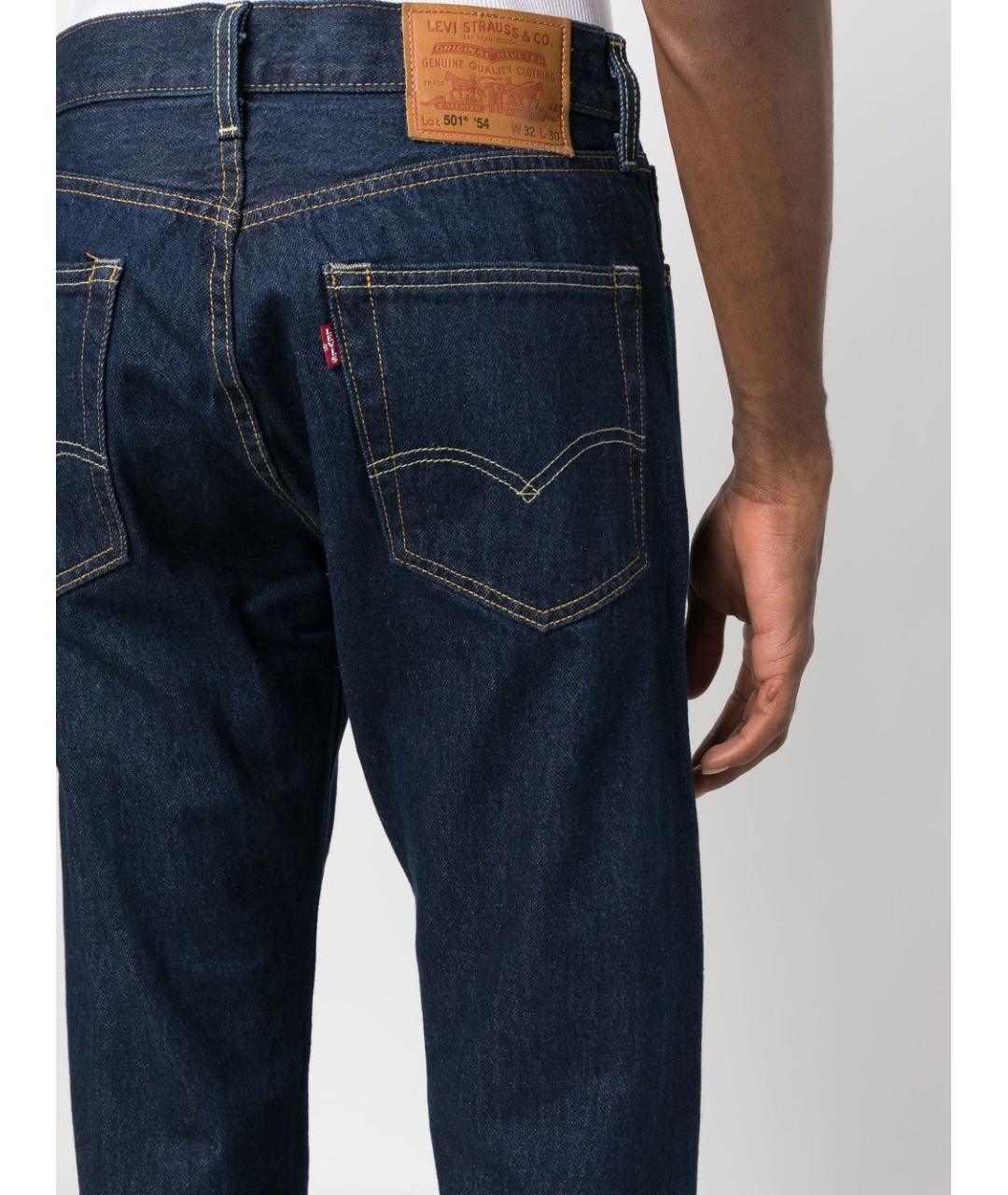 LEVI'S Темно-синие хлопковые прямые джинсы, фото 4