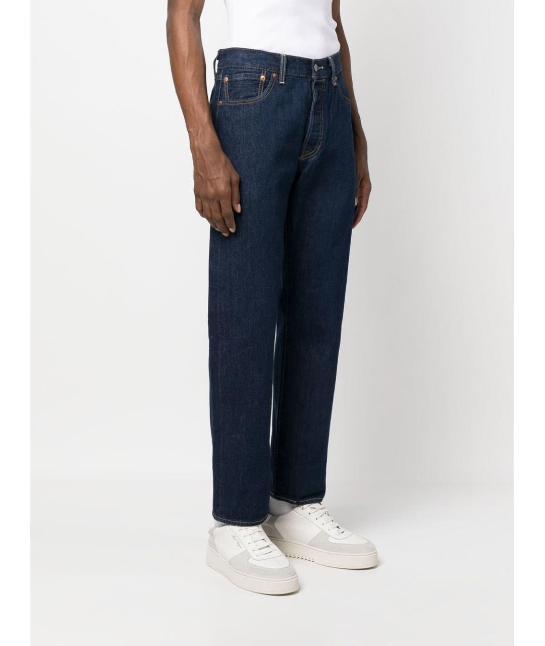 LEVI'S Темно-синие хлопковые прямые джинсы, фото 3