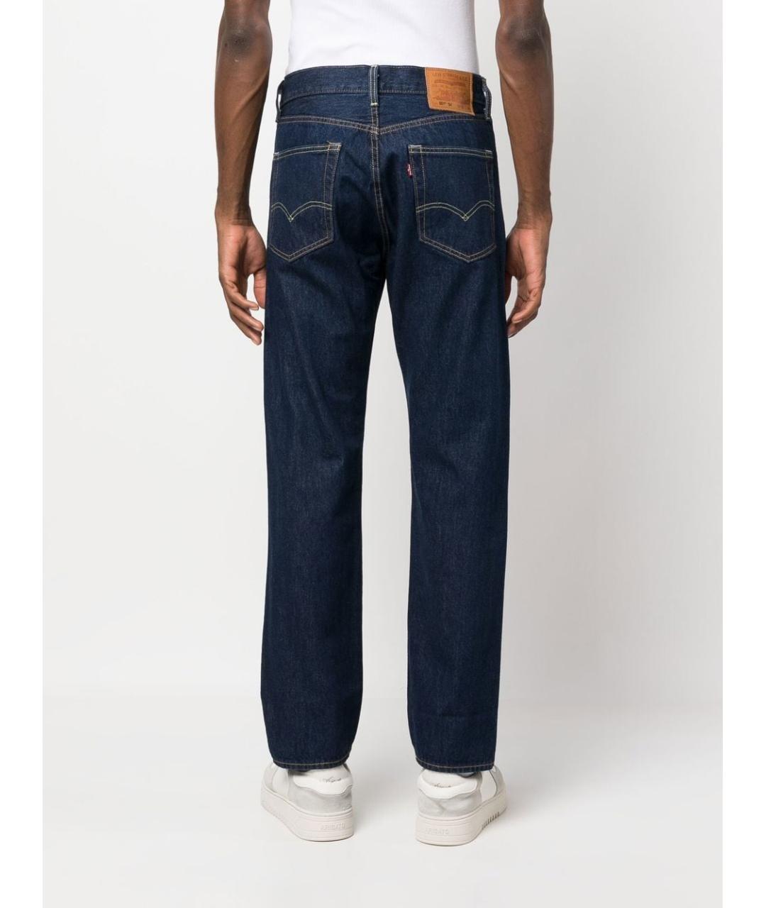 LEVI'S Темно-синие хлопковые прямые джинсы, фото 5