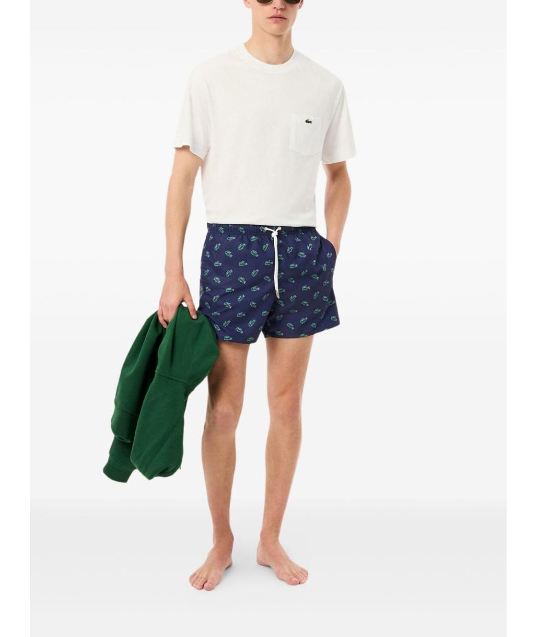 LACOSTE Синие полиэстеровые шорты, фото 5