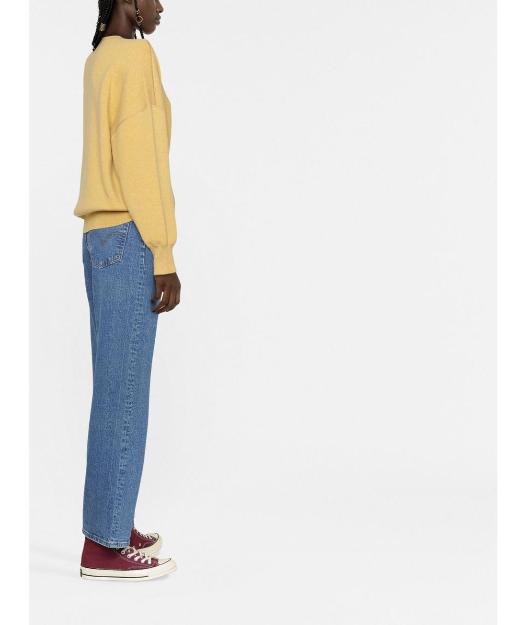 LEVI'S Синие хлопковые прямые джинсы, фото 3