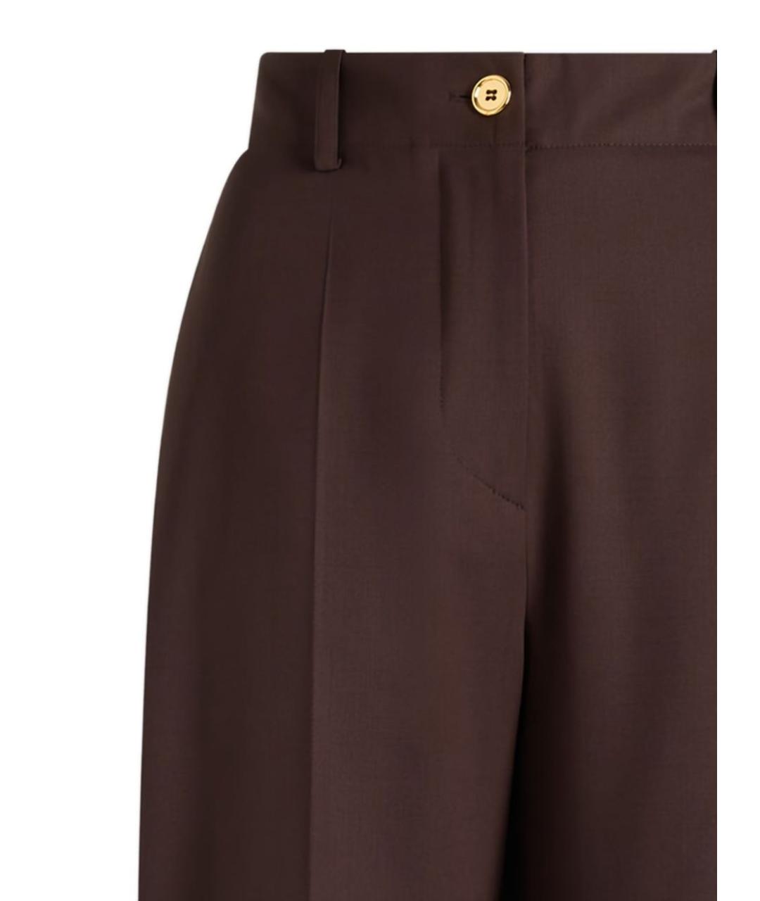 PATOU Коричневые шерстяные прямые брюки, фото 2