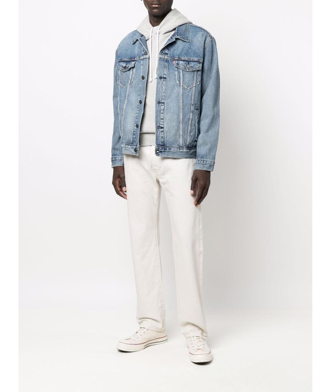 LEVI'S Белые хлопковые прямые джинсы, фото 4