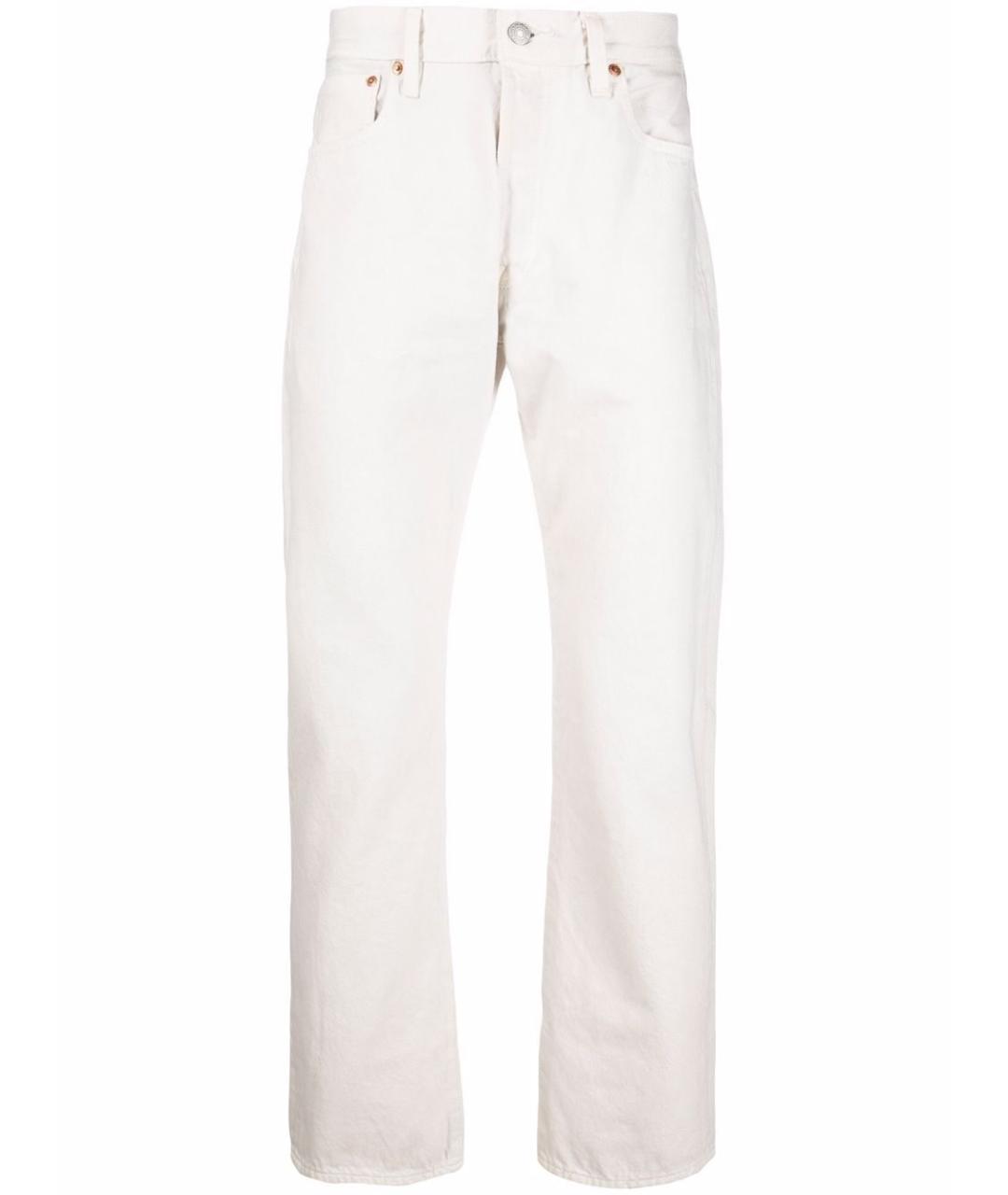 LEVI'S Белые хлопковые прямые джинсы, фото 1
