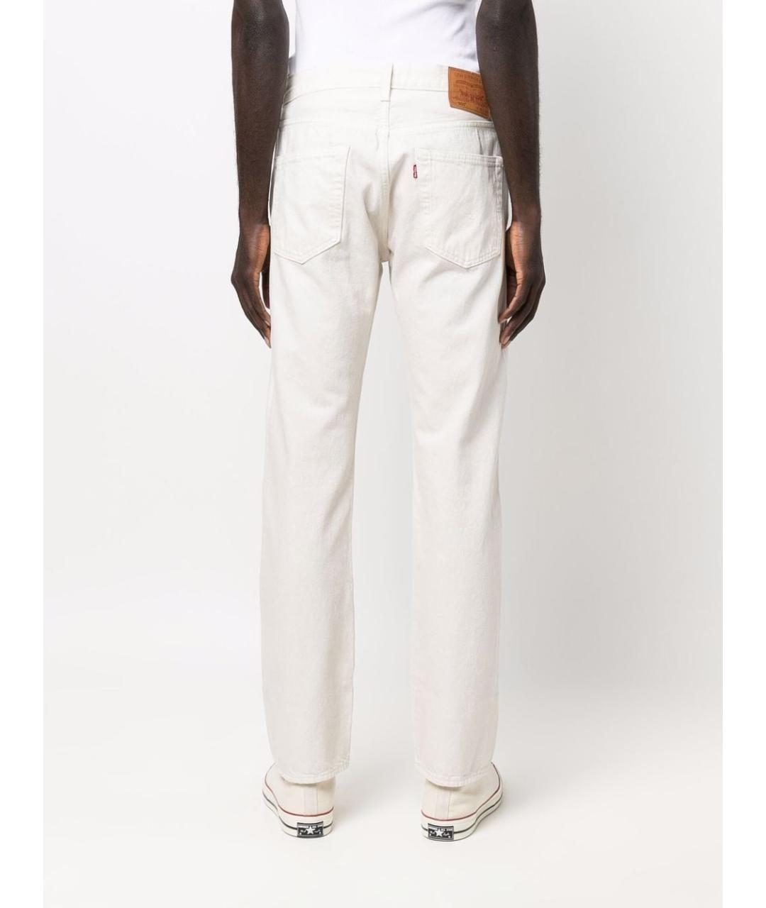 LEVI'S Белые хлопковые прямые джинсы, фото 5