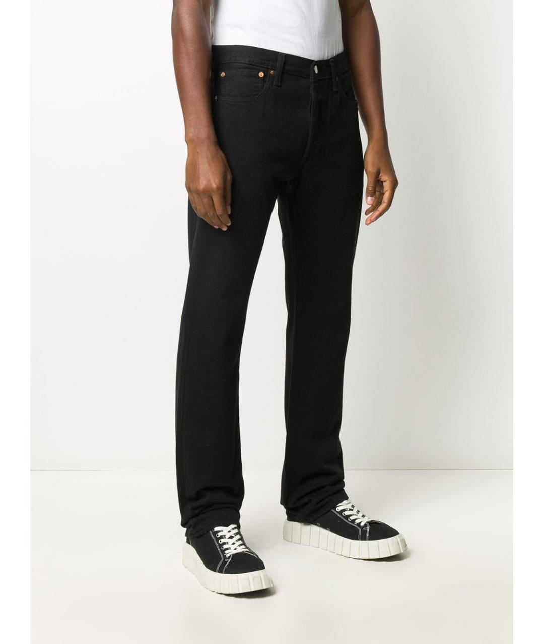 LEVI'S Черные хлопковые прямые джинсы, фото 4