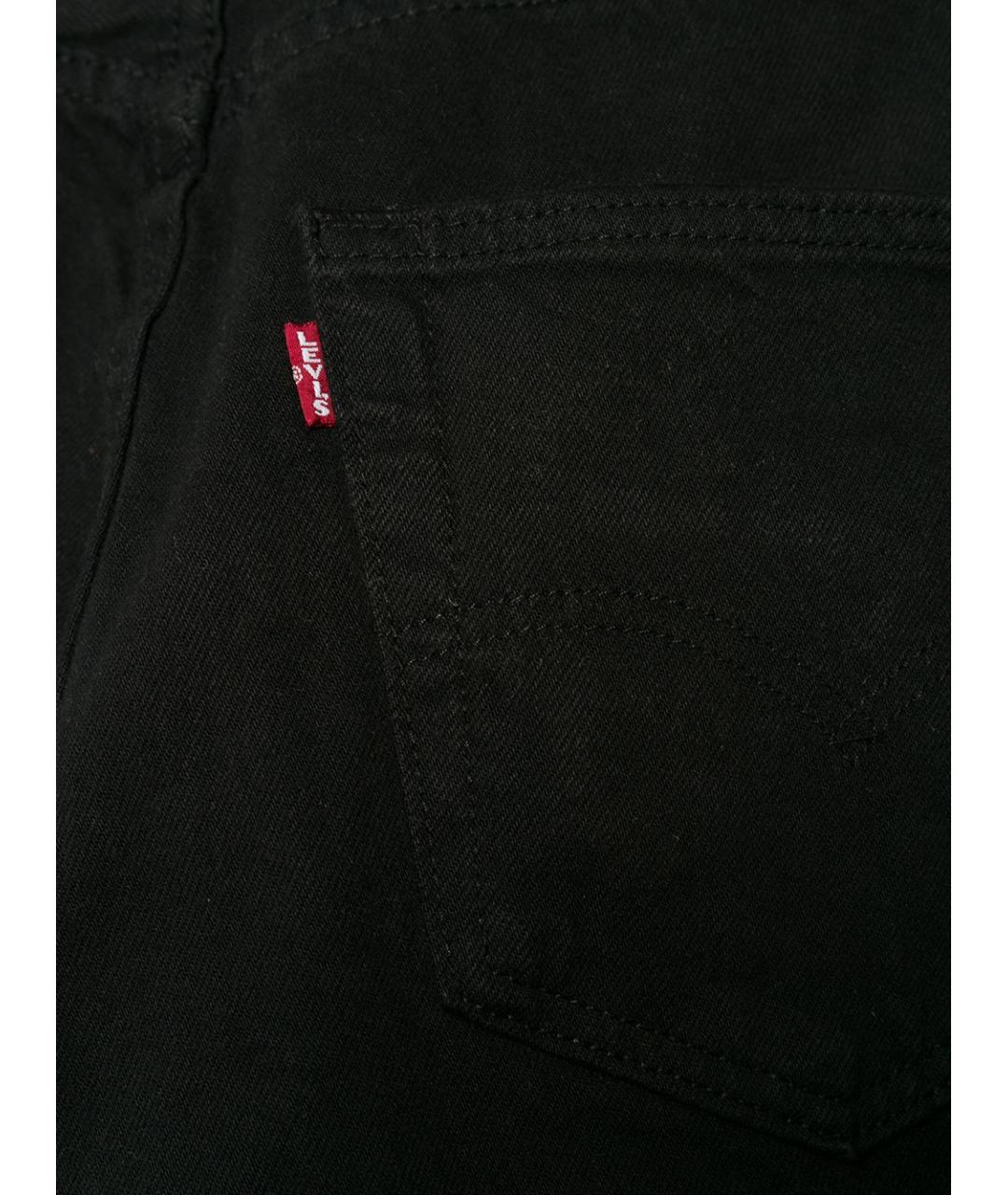 LEVI'S Черные хлопковые прямые джинсы, фото 2