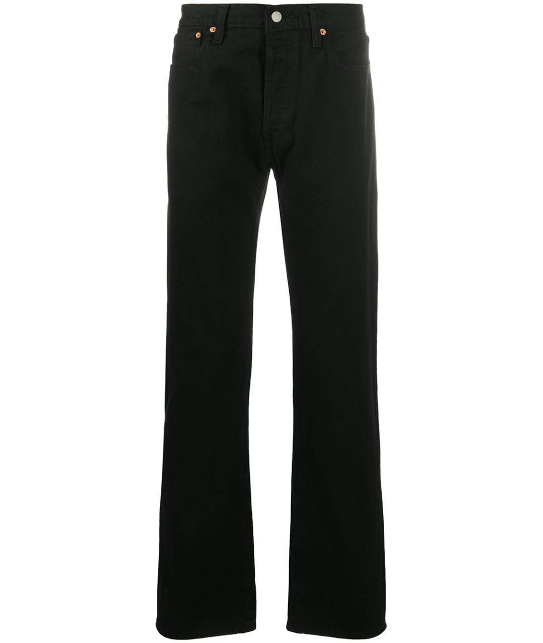 LEVI'S Черные хлопковые прямые джинсы, фото 1