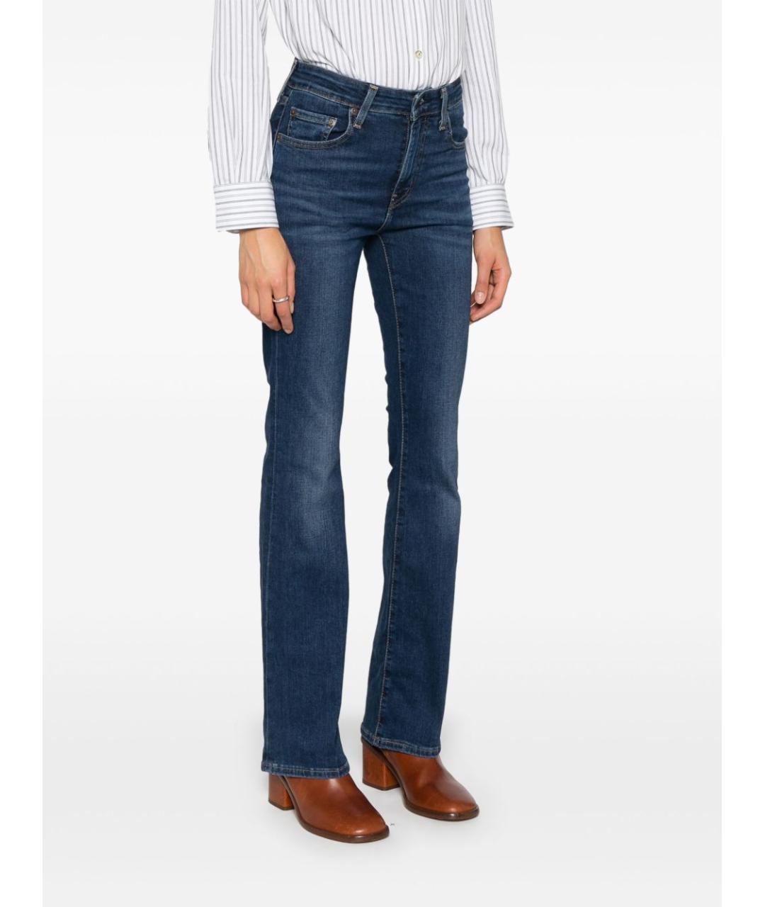 LEVI'S Синие хлопковые прямые джинсы, фото 5