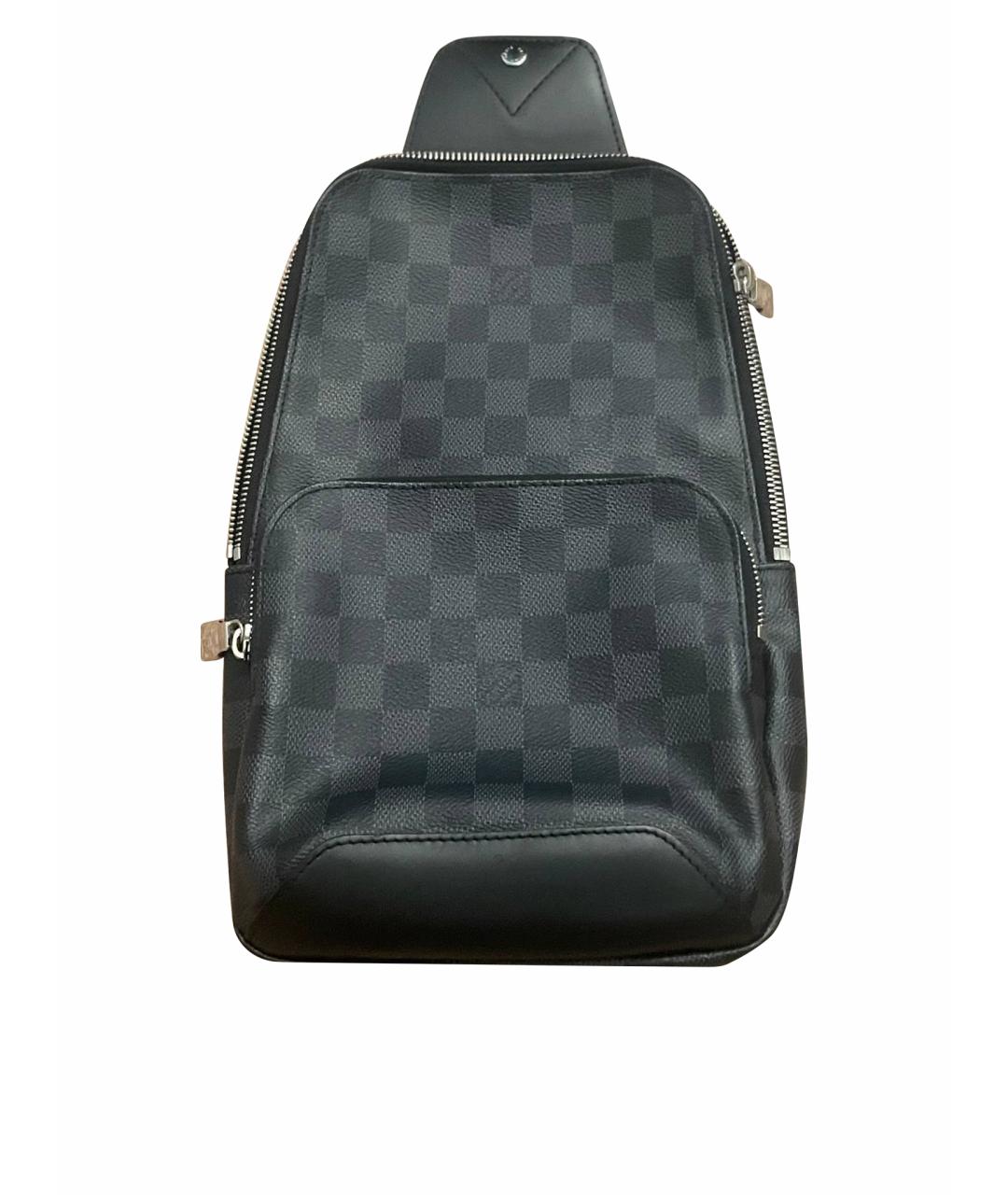 LOUIS VUITTON Черная кожаная сумка на плечо, фото 1
