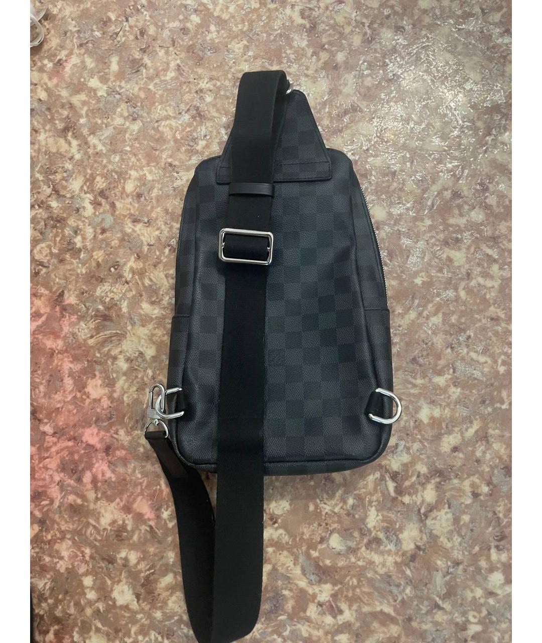 LOUIS VUITTON Черная кожаная сумка на плечо, фото 2
