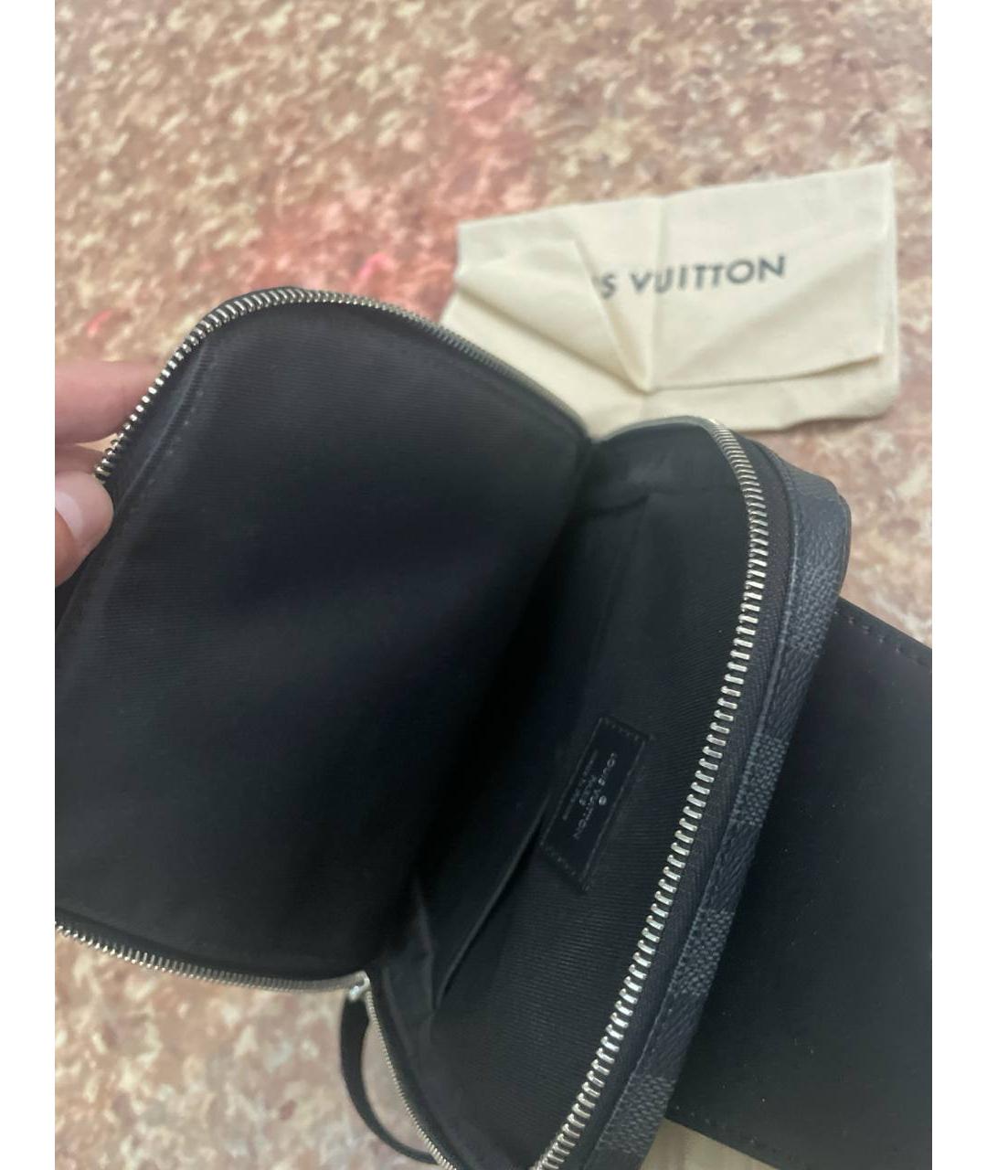 LOUIS VUITTON Черная кожаная сумка на плечо, фото 4
