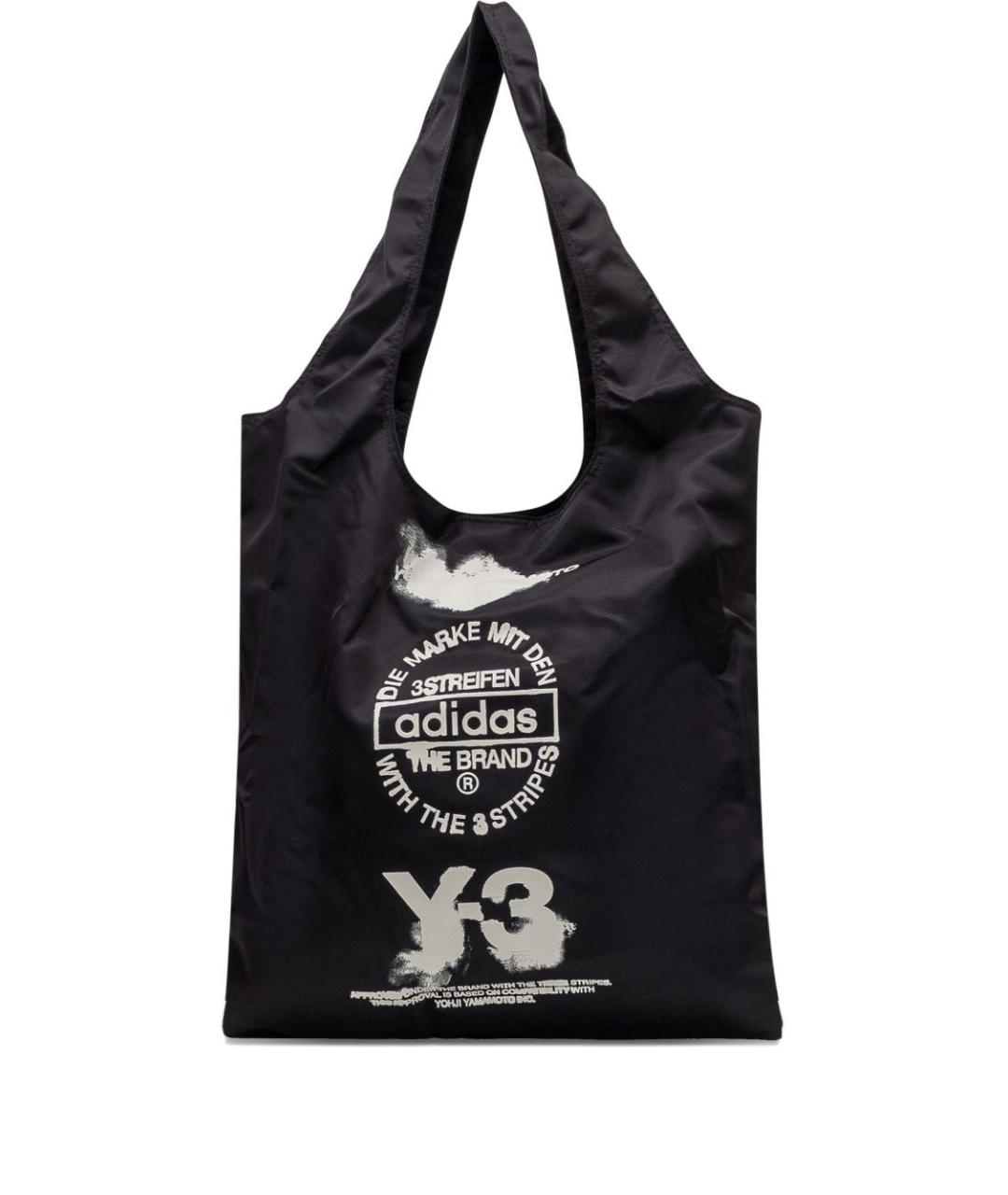 Y-3 Черная синтетическая сумка тоут, фото 1