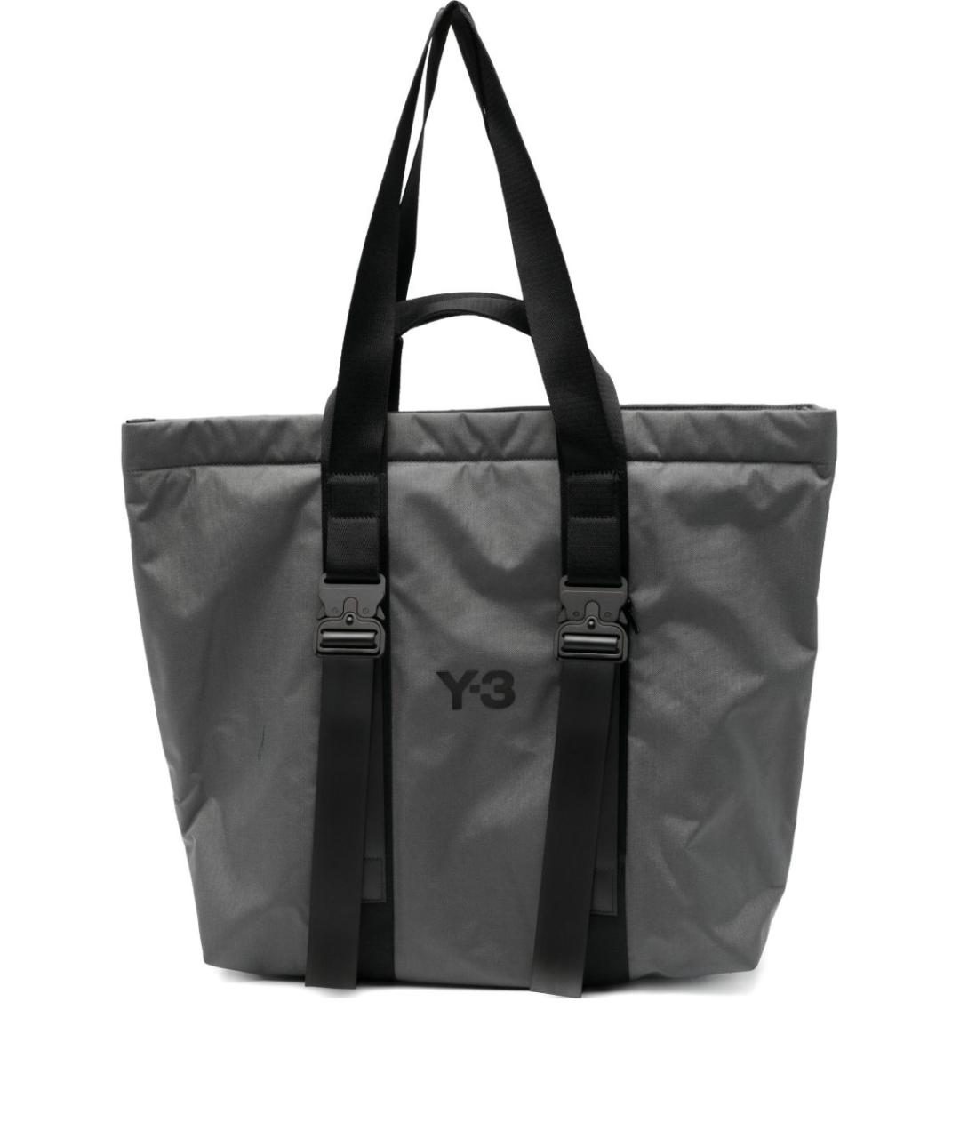 Y-3 Серая синтетическая сумка тоут, фото 1