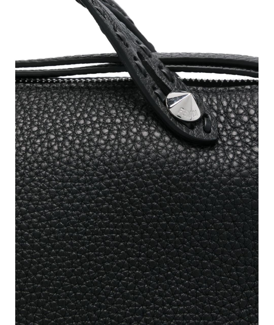 FENDI Черная кожаная сумка тоут, фото 3