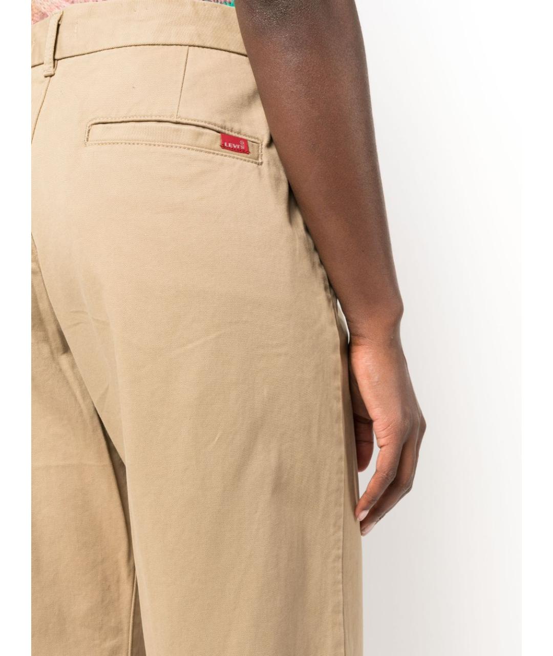 LEVI'S Бежевые хлопковые прямые джинсы, фото 5