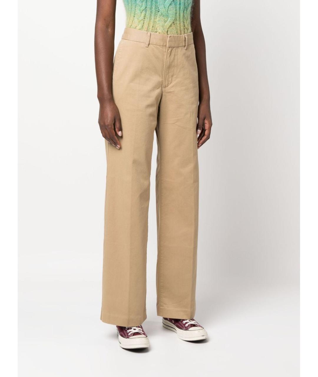 LEVI'S Бежевые хлопковые прямые джинсы, фото 4