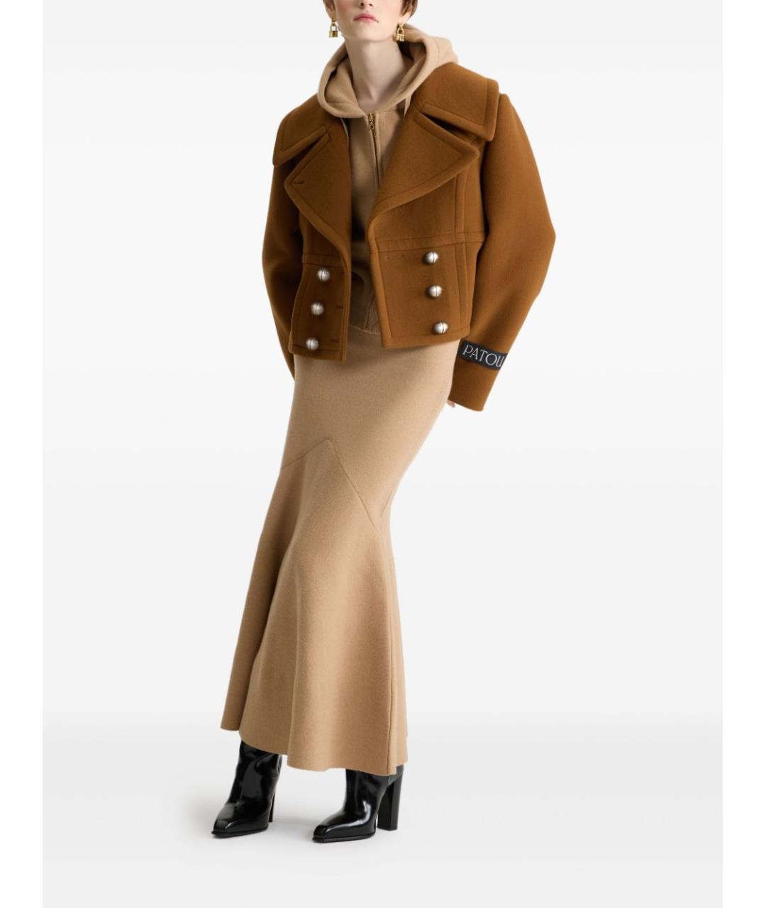 PATOU Коричневое шерстяное пальто, фото 3