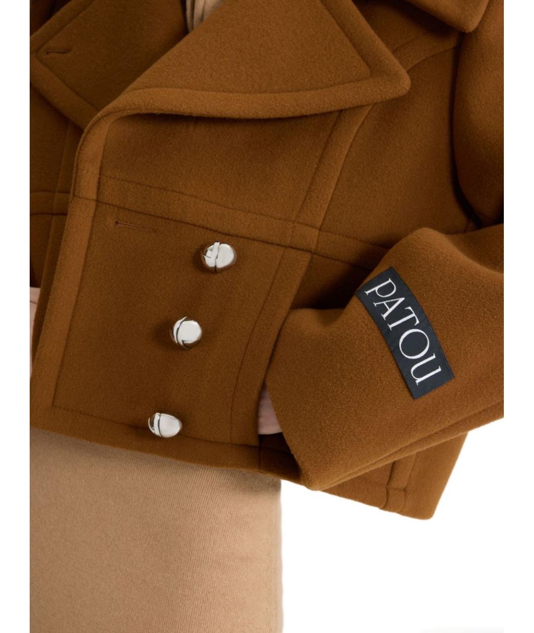 PATOU Коричневое шерстяное пальто, фото 4