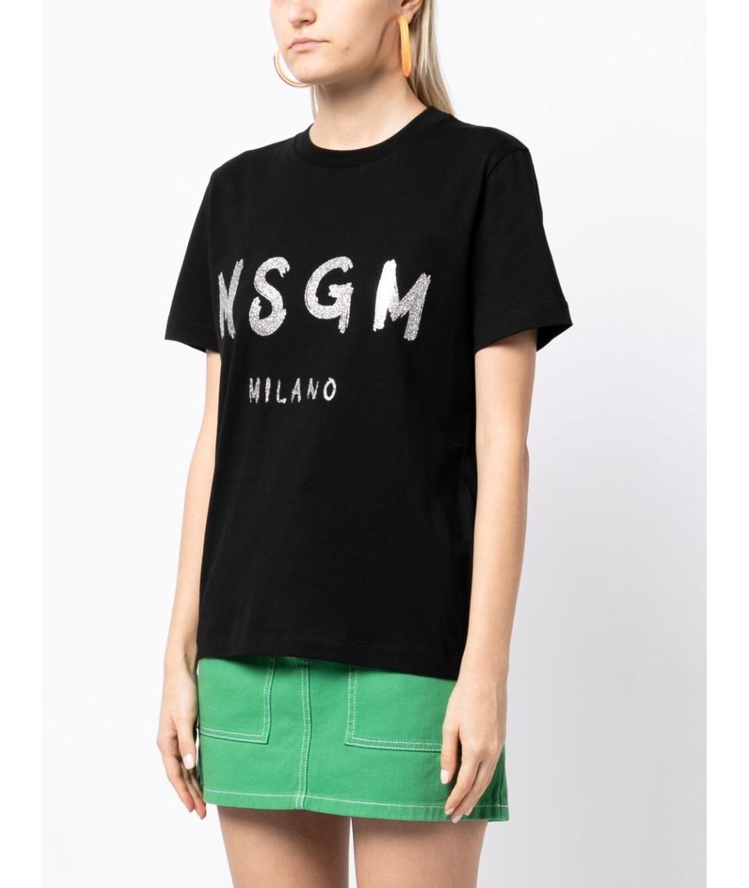 MSGM Черная футболка, фото 2