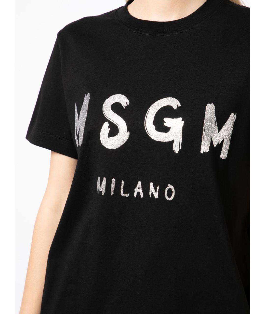 MSGM Черная футболка, фото 3
