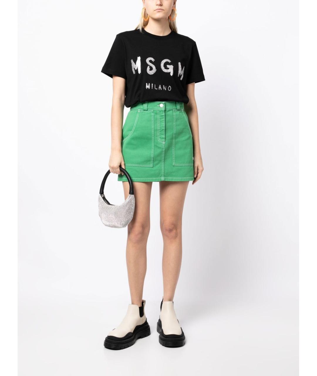 MSGM Черная футболка, фото 5