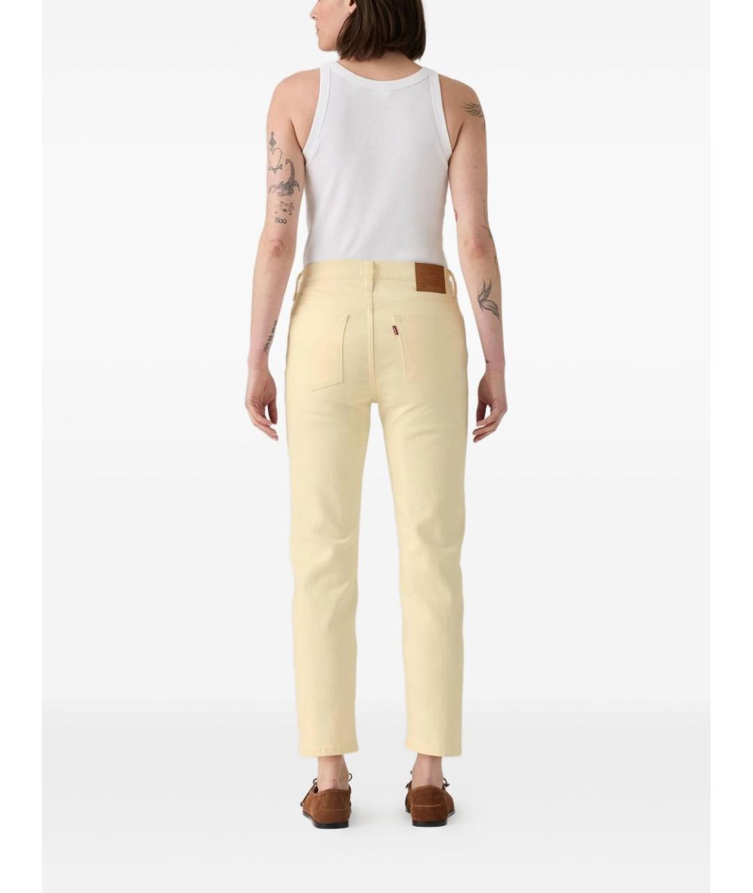 LEVI'S Бежевые хлопковые прямые джинсы, фото 4