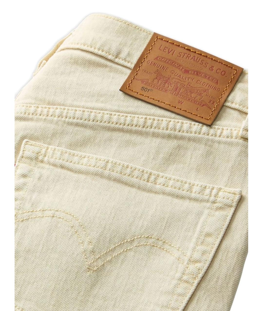 LEVI'S Бежевые хлопковые прямые джинсы, фото 5