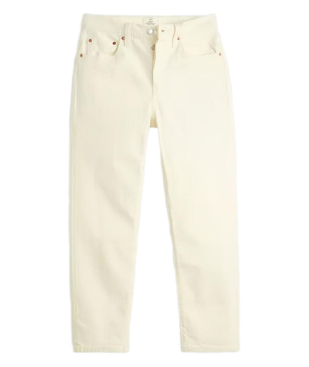 LEVI'S Бежевые хлопковые прямые джинсы, фото 1