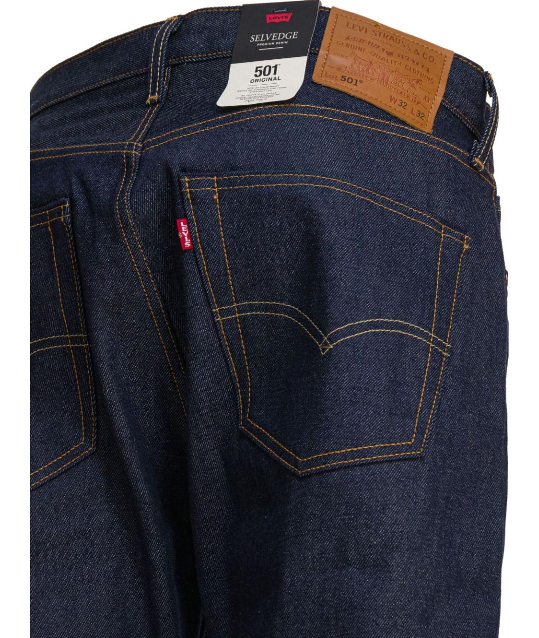 LEVI'S Темно-синие хлопковые прямые джинсы, фото 2