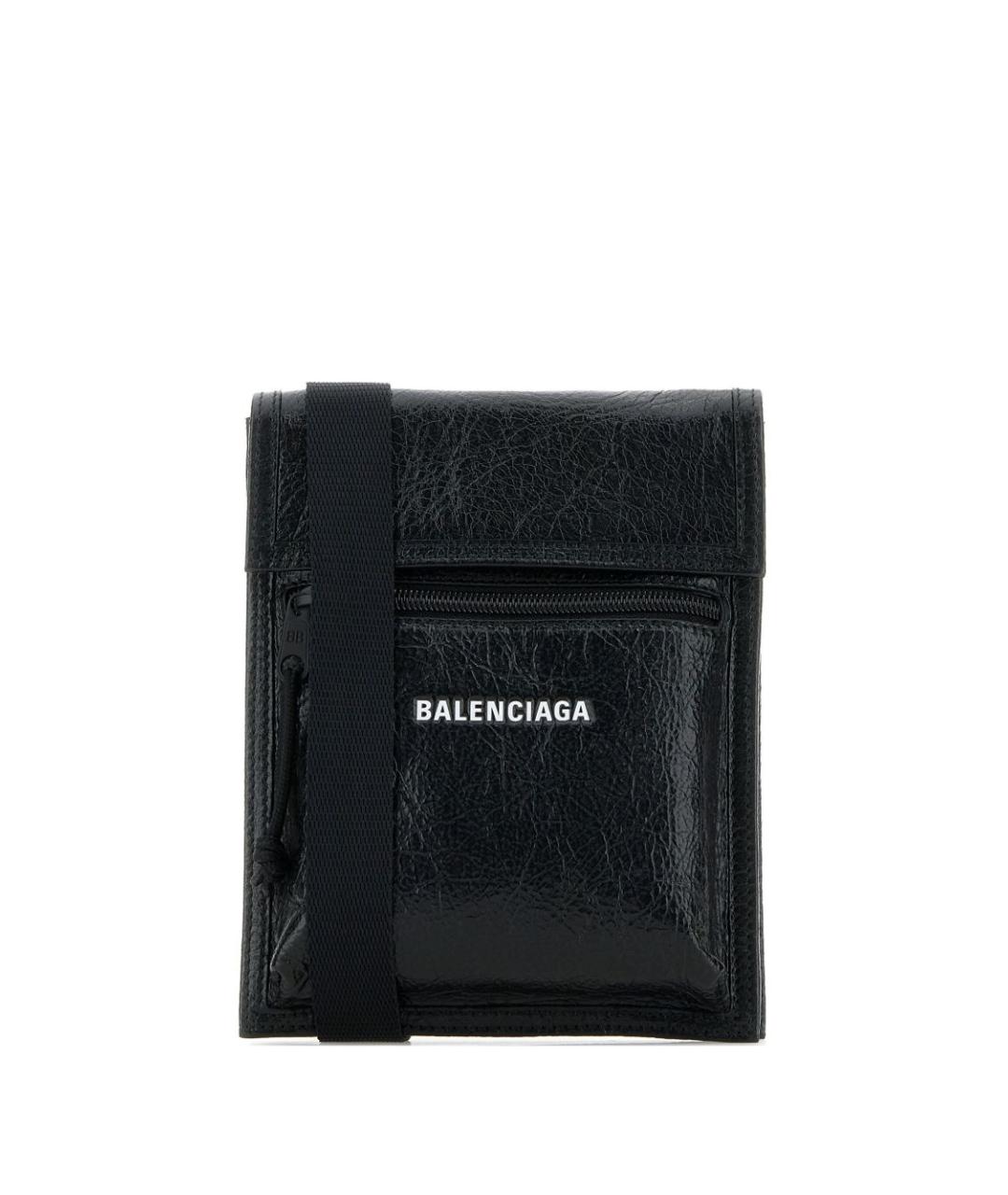 BALENCIAGA Черная кожаная сумка на плечо, фото 1
