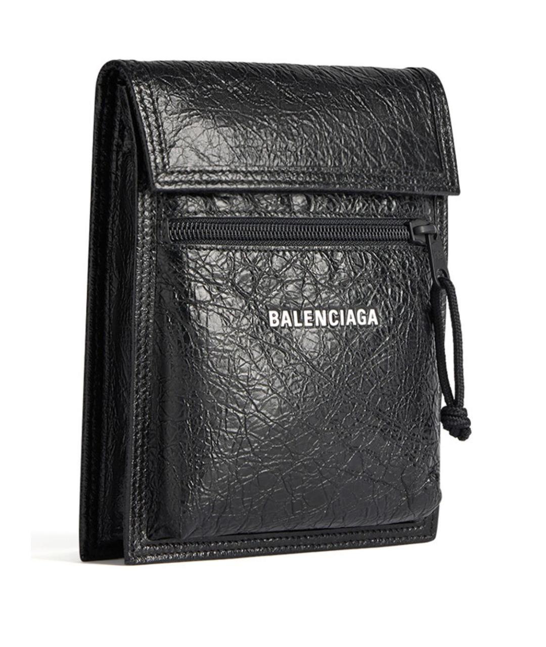 BALENCIAGA Черная кожаная сумка на плечо, фото 3
