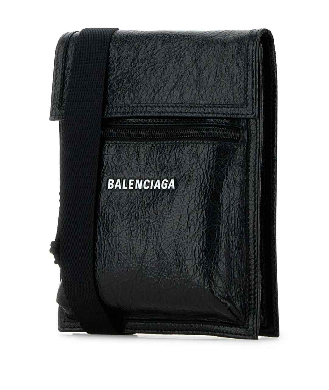 BALENCIAGA Черная кожаная сумка на плечо, фото 4