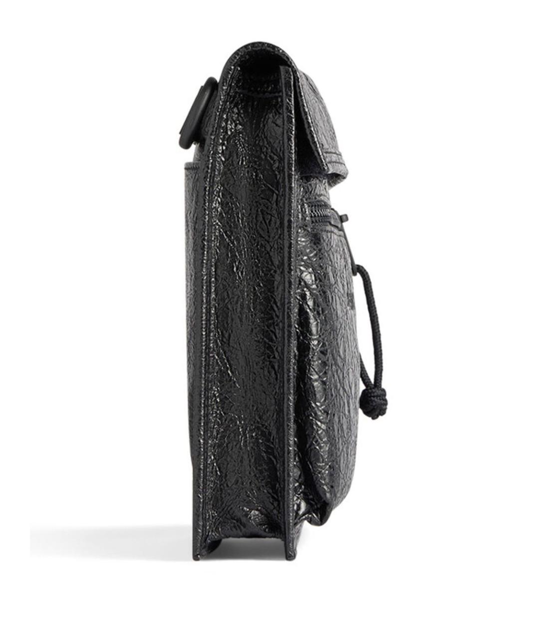 BALENCIAGA Черная кожаная сумка на плечо, фото 2